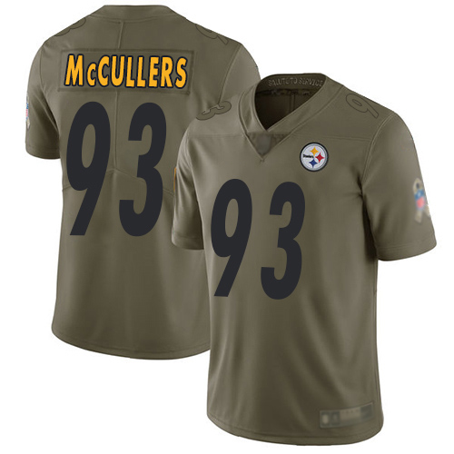 Men Pittsburgh Steelers Football #93 Limited Olive Dan McCullers 2017 Salute to Service Nike NFL Jersey->pittsburgh steelers->NFL Jersey